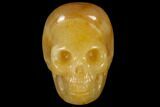 Realistic, Polished Yellow Aventurine Skull #116817-1